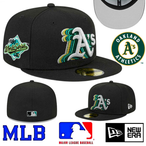 หมวกเบสบอลทีม Oakland Athletics สีดำและเขียว