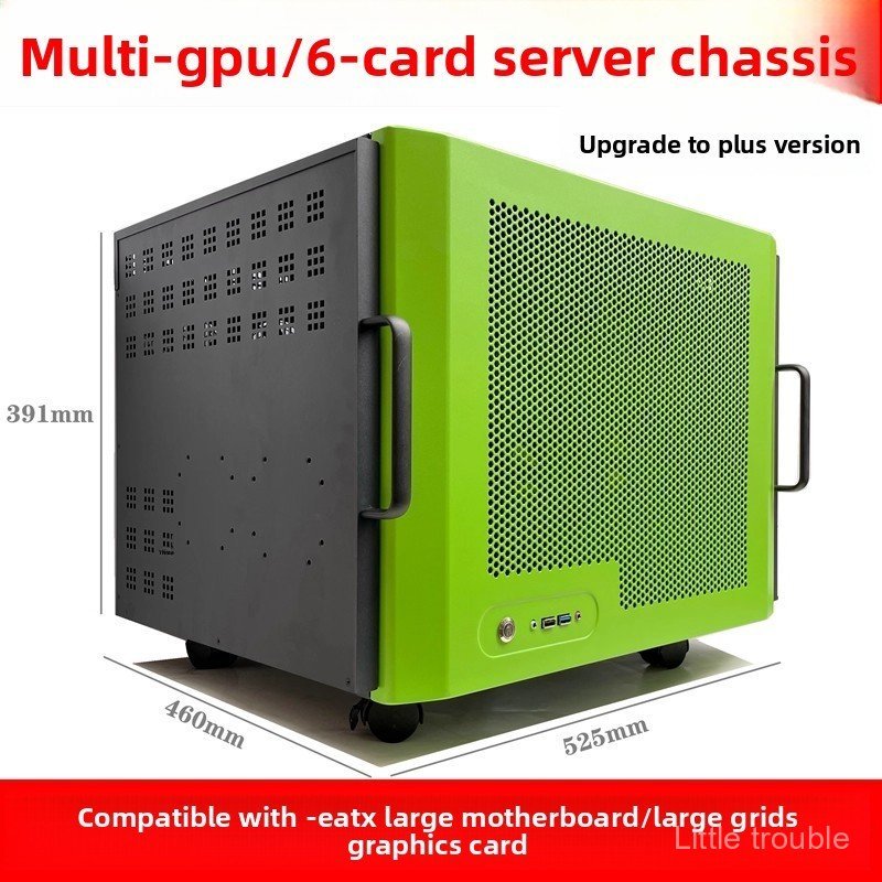 6 GPU AI Deep Learning Server Workstation 6U Rackmount สําหรับเมนบอร์ด Dual EATX และ 6x NVIDIA GeFor