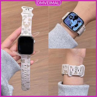 สายยางซิลิโคนพิมพ์ for Smartwatch IWatch Ultra 3 2 49mm Apple Watch Series 10 9 8 7 6 5 SE 3 2 46/45/44/42/41/40/38มม.