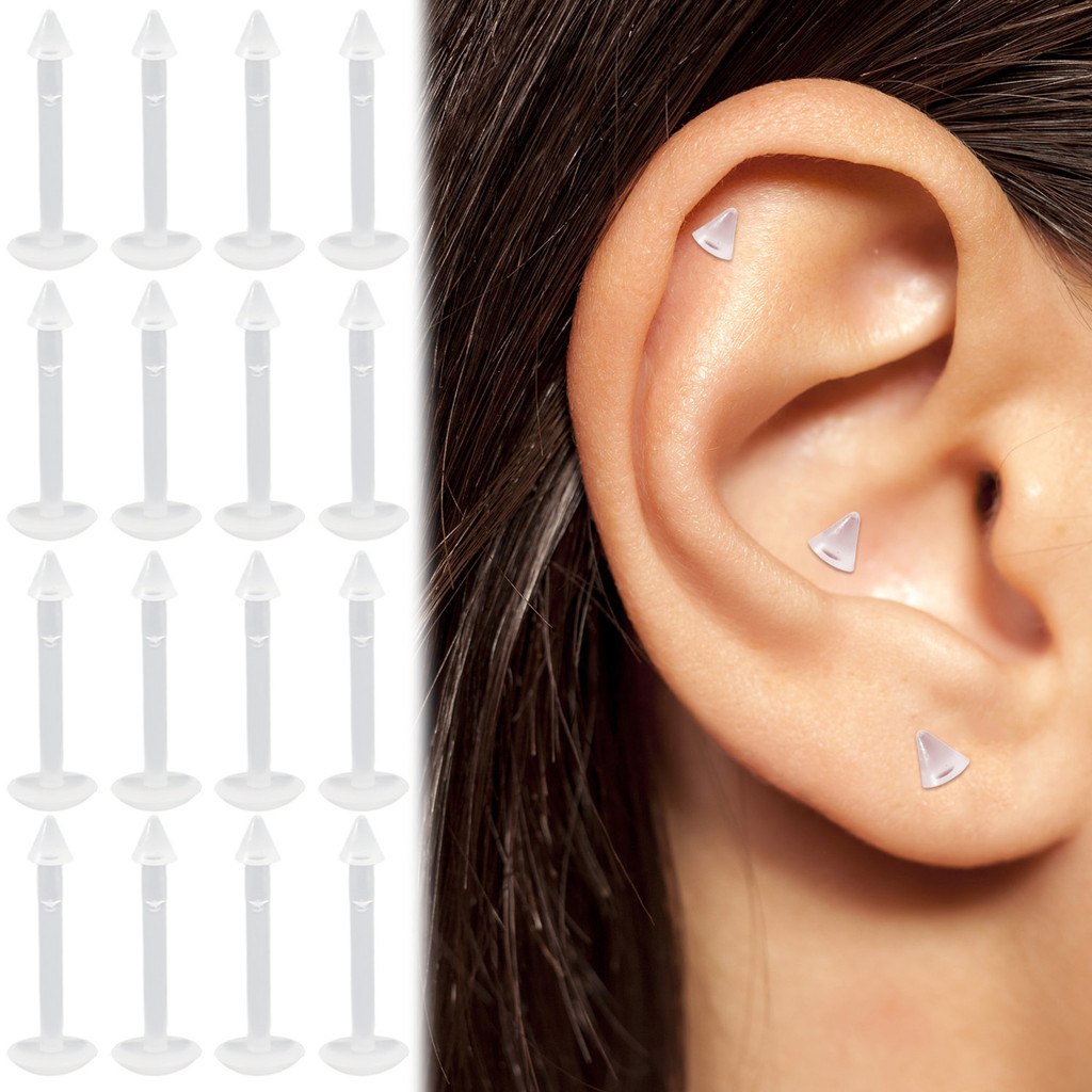 วัสดุ PP กระดุมริมฝีปากโปร่งใส | Hypoallergenic Piercing Retainer, เครื่องประดับที่มองไม่เห็นสําหรับริมฝีปากลิ้นจมูก, ทํางานการผ่าตัดโรงเรียน 10/20/50 ชิ้น