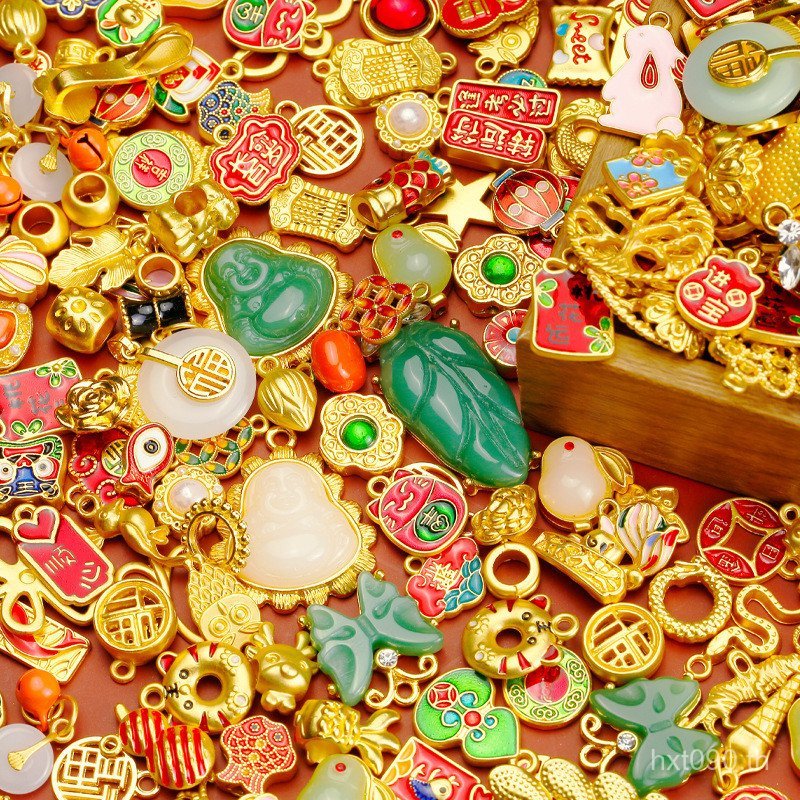 ชุดเครื่องประดับจีน สร้อยคอ สร้อยข้อมือ วัสดุลูกปัด สำหรับทำเองและขายส่ง DMC