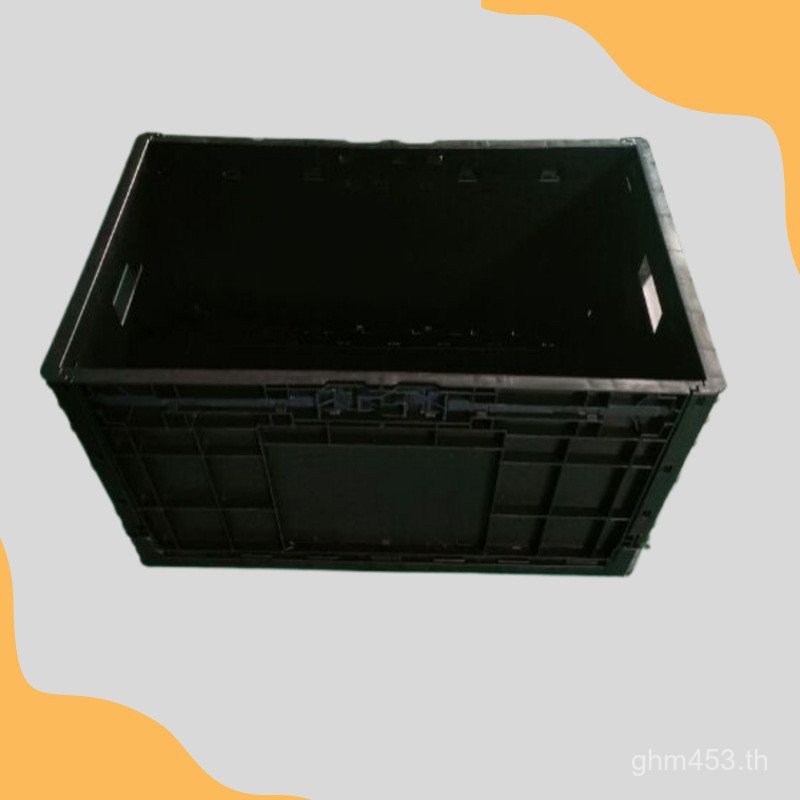 Jiangsu Logistics Box Storage กล่องพับพลาสติก 4633 กล่องเปิดสีดํานําไฟฟ้าประหยัดโกดังพื้นที่ CGTP