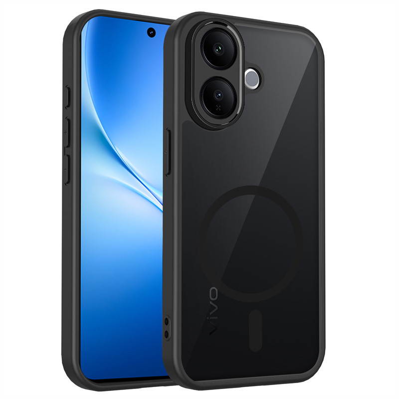 สําหรับ VIVO V60 Lite, เคสโทรศัพท์สีดําใสฝ้าขายดี, ฝาครอบป้องกันการตกของพีซีชาร์จไร้สาย