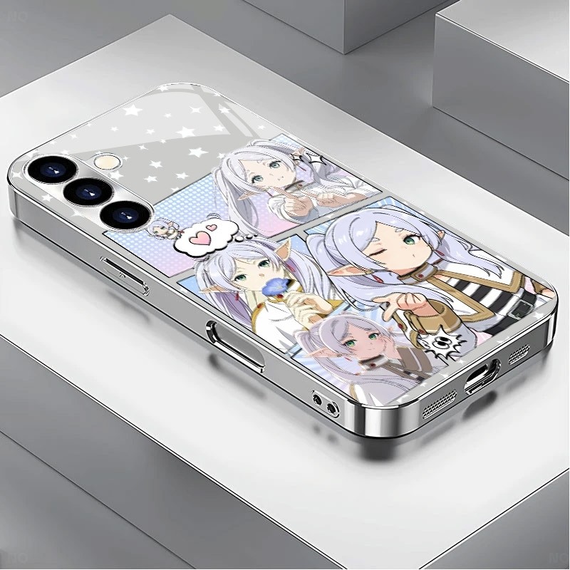 Frieren Beyond Journeys End 08 หรูหราชุบกรอบแว่นตาสําหรับ Samsung Galaxy S22 S23 S24 S25 Ultra A22 A