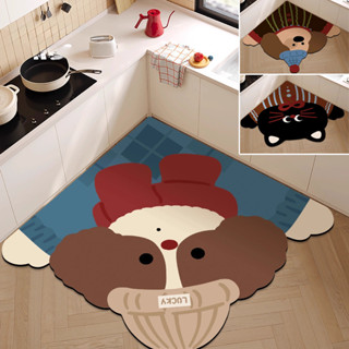 COD พรมห้องครัวรูปตัว L แผ่นรองพื้นซิลิก้าเจล กันลื่น ซับน้ำ…