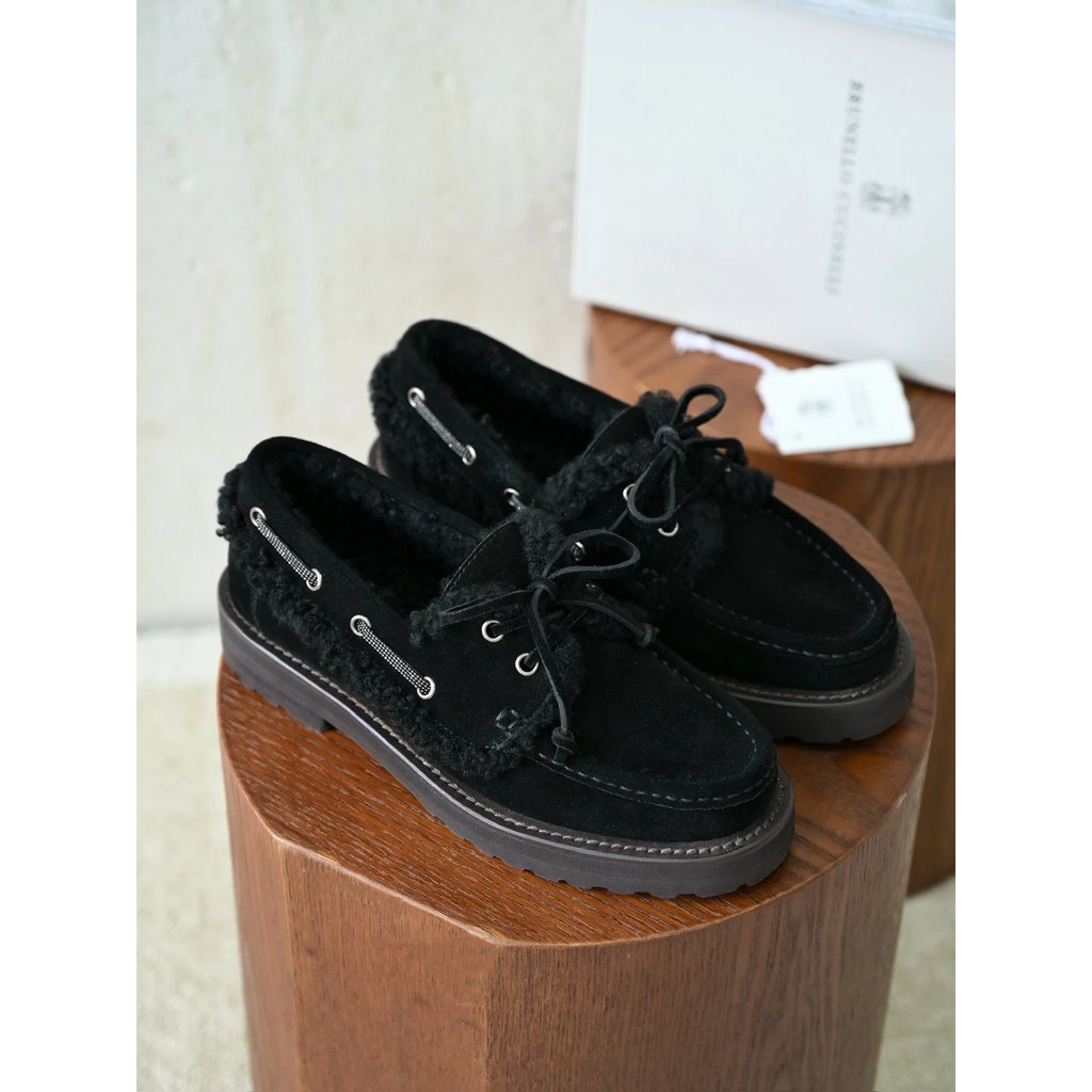 1: 1 Original Standard Real Shot, 2025.11.26-Wool Loafers (Size Number 36-42) พรีออเดอร์ สองสัปดาห์ถ