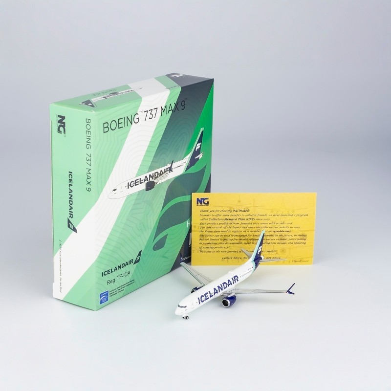โมเดลเครื่องบินผู้โดยสารโลหะผสมรุ่น NG 1/400 Iceland Airlines B737 MAX9 TF-ICA