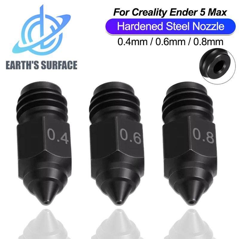 3D Printer Parts for Ender 5 Max Hardened Steel Nozzle 0.4 0.6 0.8mm Hotend Nozzles 450℃ Harden Extruder for Ender5 MAX