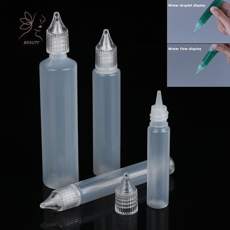 [maybeauty] 10/15/30/50ml ขวดหยดพลาสติกเติมขวดของเหลว 5 ชิ้นขวดเปล่ายาวปากการูปร่างขวดสําหรับหมึกเม็ดสีคอนเทนเนอร์ {TH} - รูปที่ 2