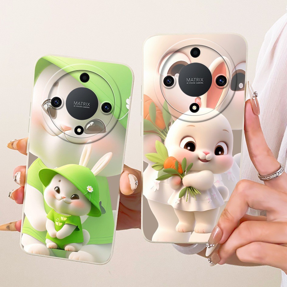 สําหรับ Honor Magic 5 Lite 5G กรณี RMO-NX3 กันกระแทกกระต่ายน่ารักแมวการ์ตูนเคสโทรศัพท์สําหรับ Honor 