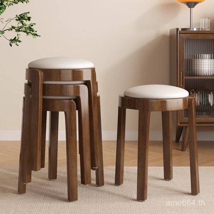 เก้าอี้รับประทานอาหารสตูลกลมนุ่ม Stackable ผู้ผลิตสไตล์เบาะไม้เนื้อแข็ง Cafe B & B โรงแรม Windmill ผ