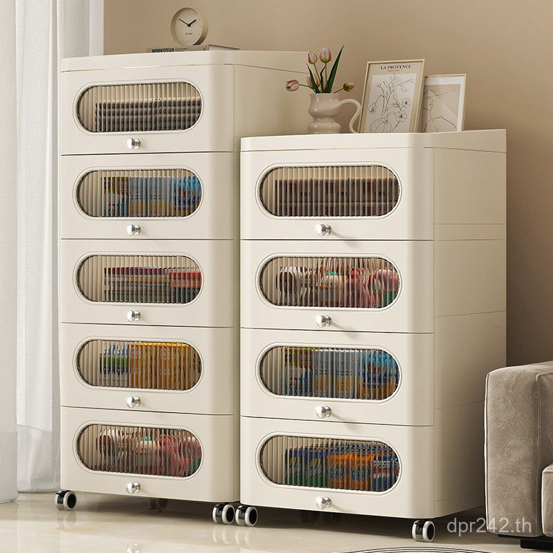 ตู้เก็บของของเล่นหลายชั้นพลาสติกห้องนอนในครัวเรือนตู้ Locker ขนมหนาลิ้นชัก Locker ห้องนั่งเล่น C