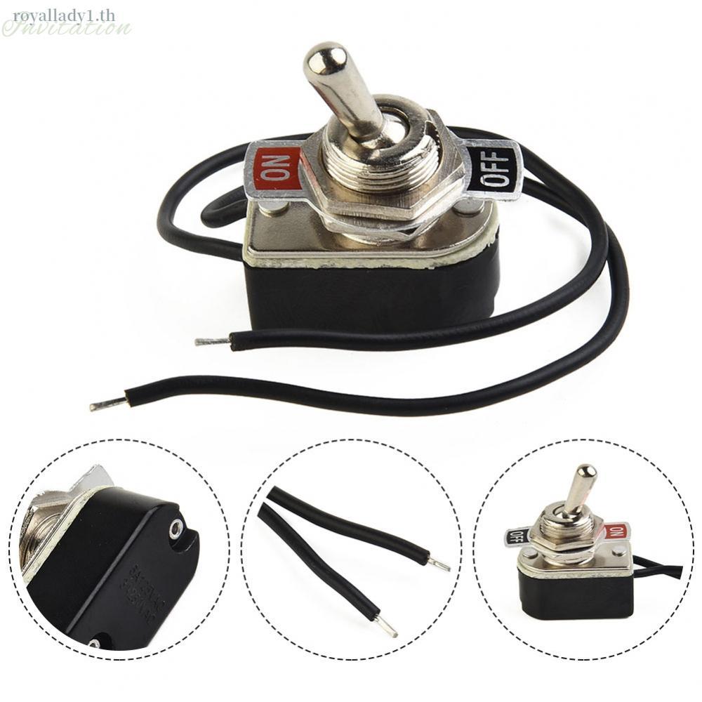 1PCS Premium Rocker Toggle Switch 2 ฟุต SPST 6A125V Prewired พร้อมสวิทช์สายไฟ