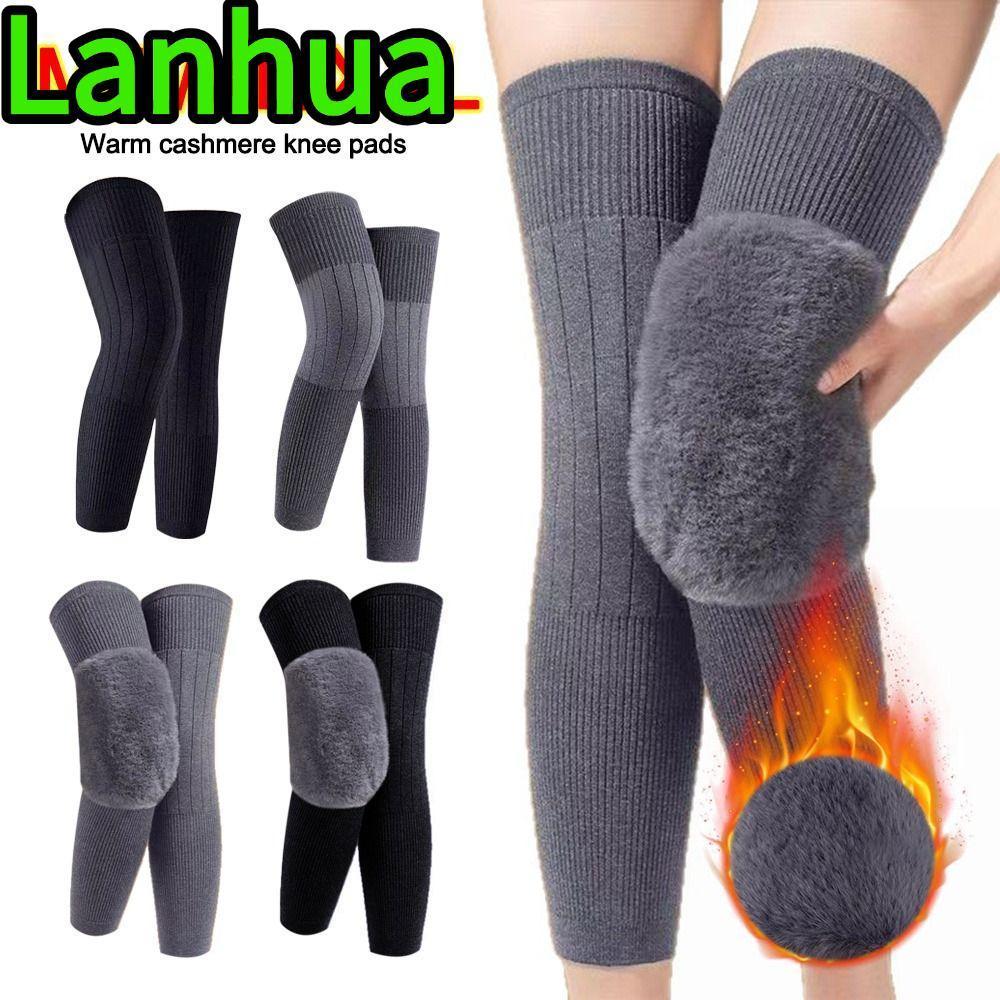 Lanhua ปลอกเข่าอุ่น สำหรับฤดูหนาว ทำจากยางยืดหนา และมีแผ่นสนับเข่าเสริมความสบาย