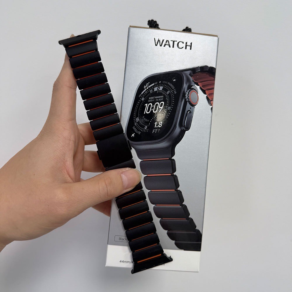 ยางสายนาฬิกาข้อมือหรูหราแม่เหล็กสายไทเทเนียมวงสําหรับแอปเปิ้ลดูอัลตร้า3 49มิลลิเมตรชุด11 10 46มิลลิเมตร45 44มิลลิเมตร42มิลลิเมตรสําหรับ ฉันดู 9 8 7 กับ 6 5 4 3 2 1