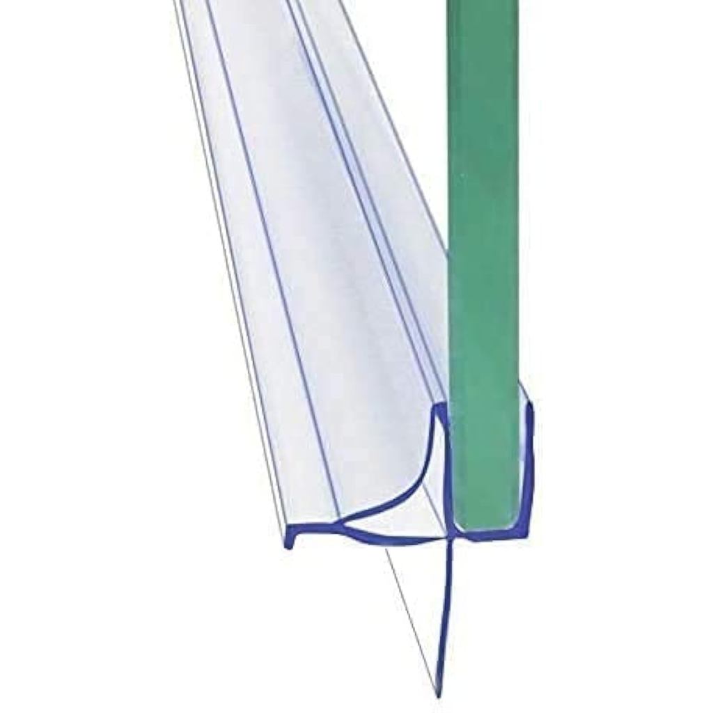 Frameless Shower Door Bottom Seal Shower Sweep with Drip Rail for 1/4" Glass,36" Long, Vinyl, Clear
