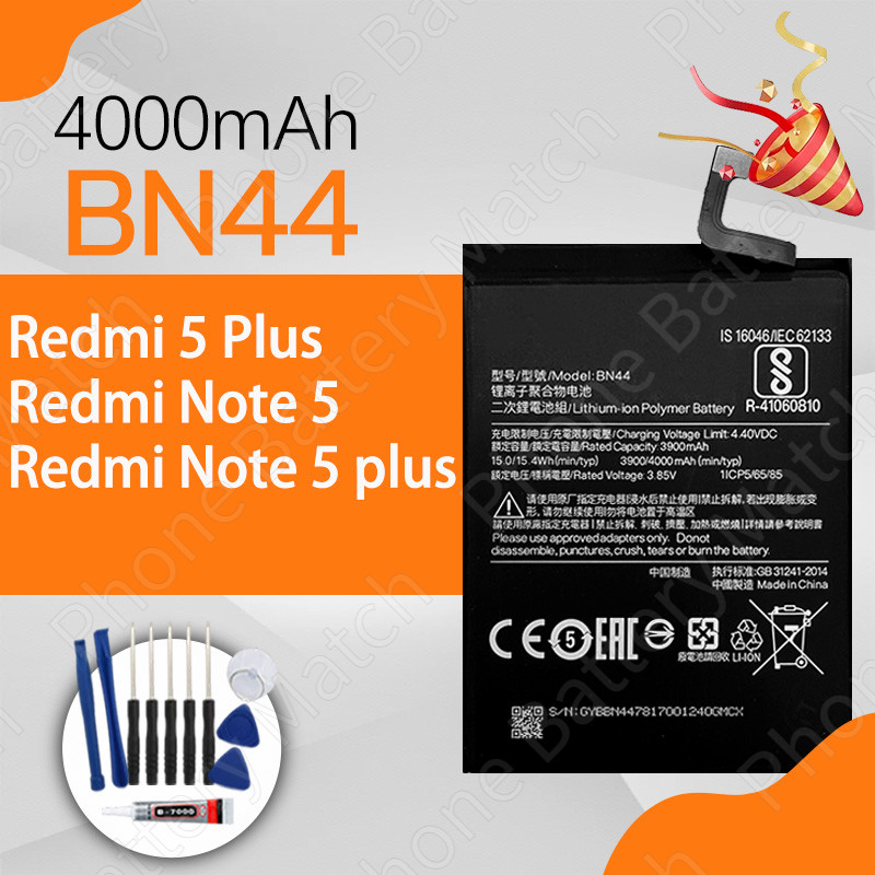 แบตเตอรี่ Xiaomi Redmi 5 Plus /Redmi NOTE5/ Note 5 Plus (BN44) 4000mAh พร้อมเครื่องมือ กาว แบต คุณภาพดี ประกัน1ปี แบต