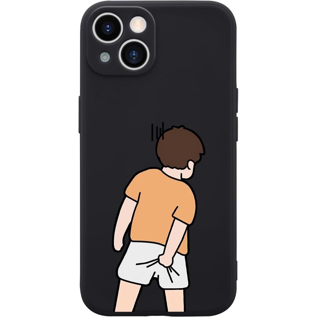 Funny Boy Phone Case for iPhone 13 Silly Case Cover Liquid Silicone Soft Gel Rubber Matt Phone Cover