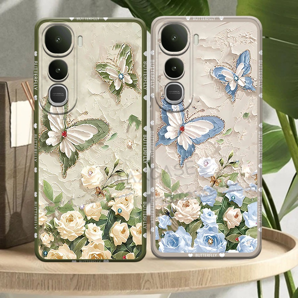 M0P Softcase Hp Vivo Y400 ล่าสุด 2025 Butterfly Motif - เคส Hp น่ารัก - เคส Hp ปัจจุบัน - กล้องซิลิโ