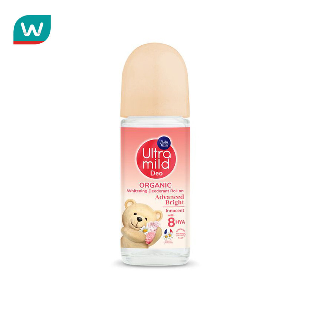 Ultra Mild อัลตร้ามายด์ ออร์แกนิค ไวท์เทนนิ่ง ดีโอเดอแรนท์ โรลออน แอดวานซ์ ไบรต์ 40 มล.