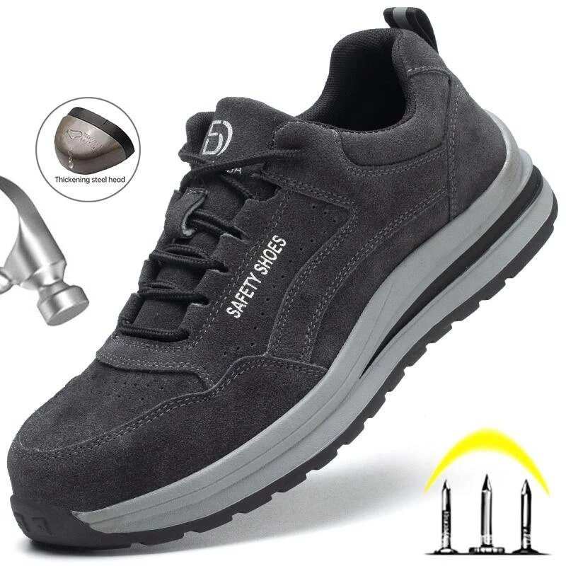 Steel Toe Work Safety Shoes ผู้ชายผู้หญิงน้ําหนักเบา Puncture-Proof Safety Boots Steel Toe Construct