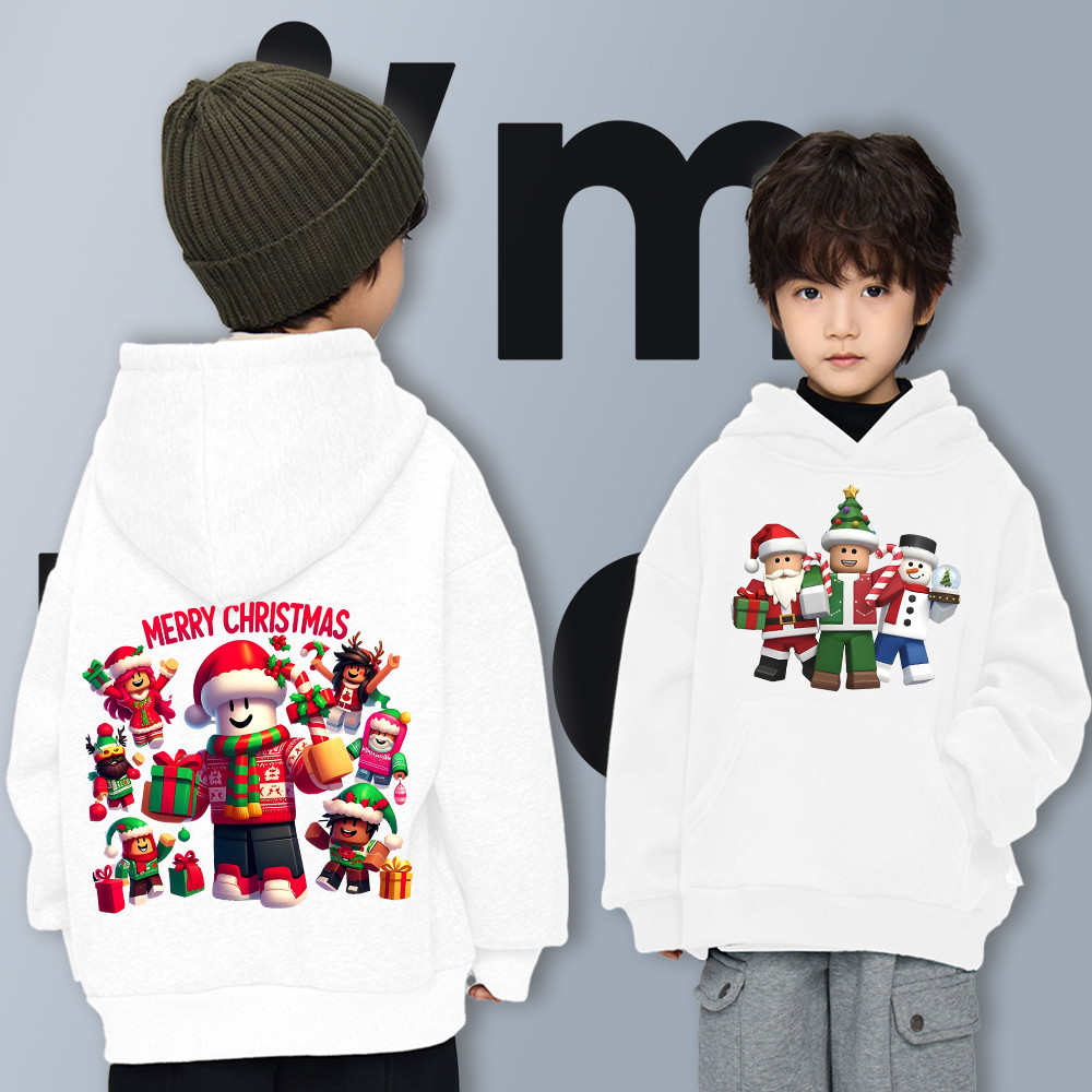 Christmas  เสื้อฮู้ด I am Noob Cotton แขนยาว Hoodie เด็ก Hoodie Cotton Kid'hoodie พิมพ์น่ารัก#02 Uni