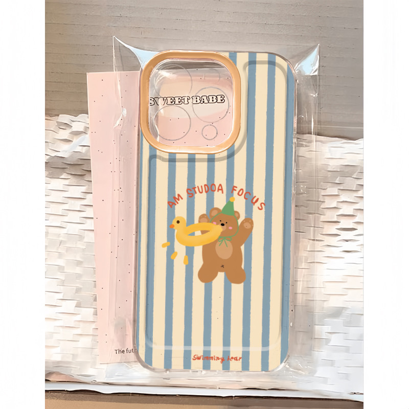Ins น่ารักลายแหวนว่ายน้ําลูกสุนัขตลกนุ่มโปร่งใส Anti-Fall เคสโทรศัพท์สําหรับ iPhone 16 Promax 15 Promax 12 13 Mini 14plus 11 Pro Max X XS XR XS Max 7 8 plus Se2020 6G 6Plus