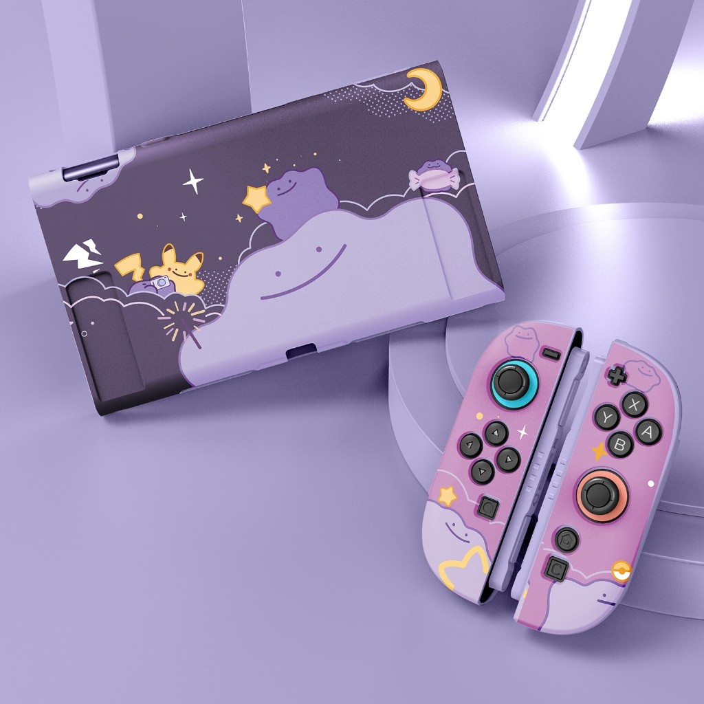 ชุดเคส Nintendo Switch น่ารักสําหรับ Nintendo Switch & Oled,ชุดอุปกรณ์เสริมพร้อม Dock Cover สําหรับ Switch 2,เคสการ์ดเกมสําหรับ Switch/Switch 2 - Ditto