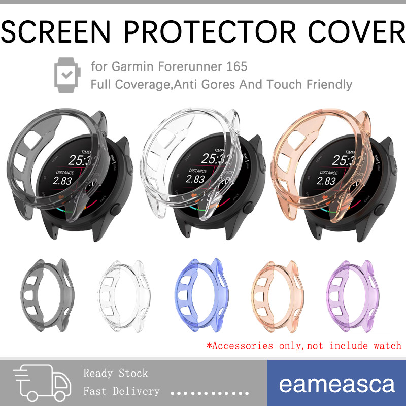 กรณี TPU โปร่งใส for Garmin Forerunner 165/Forerunner 165 Music ป้องกัน Gores เชลล์ป้องกันหน้าจออ่อนกรอบฝากกันชน