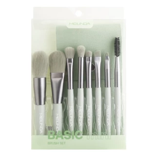 MEILINDA Basic Mini Brush Set เมลินดา ชุดแปรงแต่งหน้า แบบพกพา 8 ชิ้น พร้อมซองเก็บ ใช้ง่าย ( คละสี )