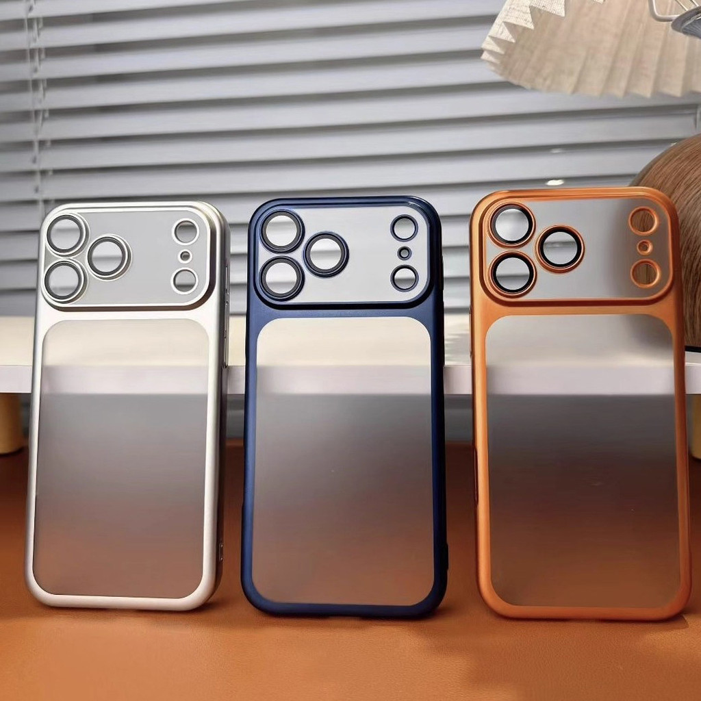 เคส for IPhone 17 Air 16 11 Pro Max 15 14 13 12 Pro Max เลนส์เคลือบไฟฟ้าแบบปิดสนิท ตัวเรือนแบบฝ้า