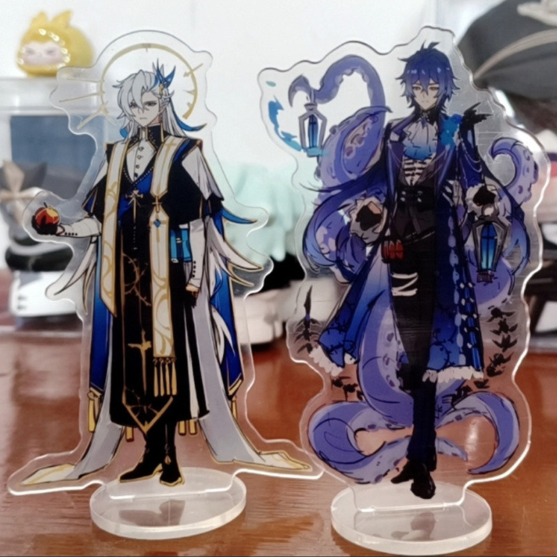 2 ชิ้น/ล็อตเกมคอสเพลย์ขาตั้งแผ่นรูป Neuvillette Kyryll Chudomirovich Flins อะคริลิค Figurine เดสก์ท็อปเครื่องประดับของขวัญ