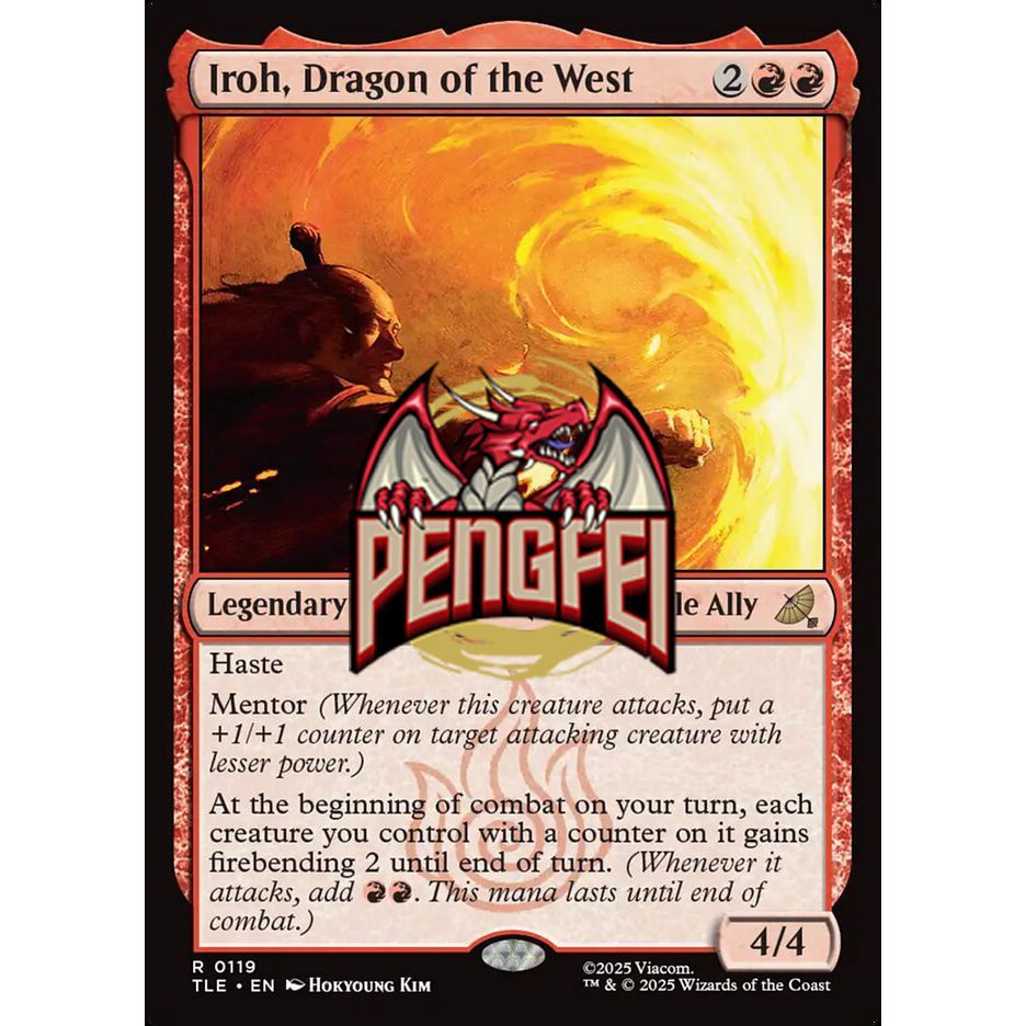 Wanzhi ยี่ห้อ Pingxi Dragon Iroh/Iroh, Dragon of the West tle ภาพวาดภาษาอังกฤษ/ขยาย