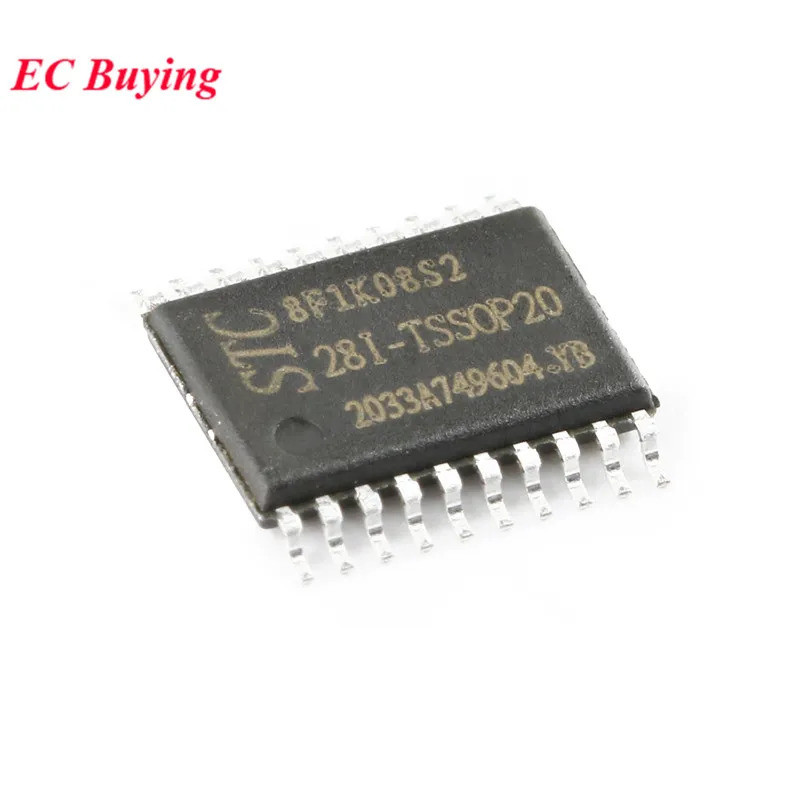 STC8F1K08S2 STC8F1K08S2-28I STC 8F1K08S2 TSSOP20 Enhanced 1T 8051 Microcontroller MCU IC Controller 