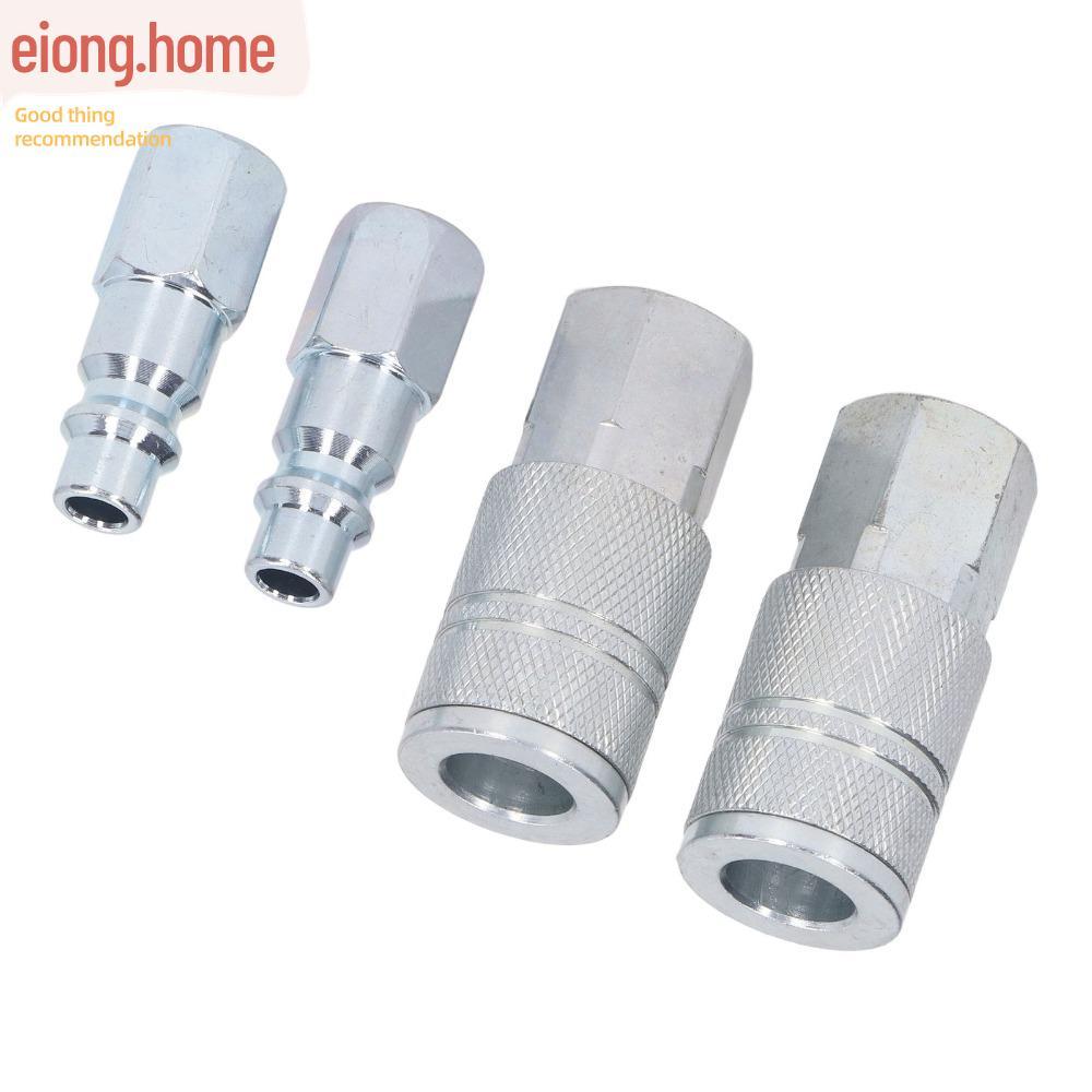 EIONG 4PCS อุตสาหกรรม Air Coupler และชุดปลั๊ก, 3/8 นิ้ว NPT Threads 300 PSI Quick Connect อุปกรณ์ชุด