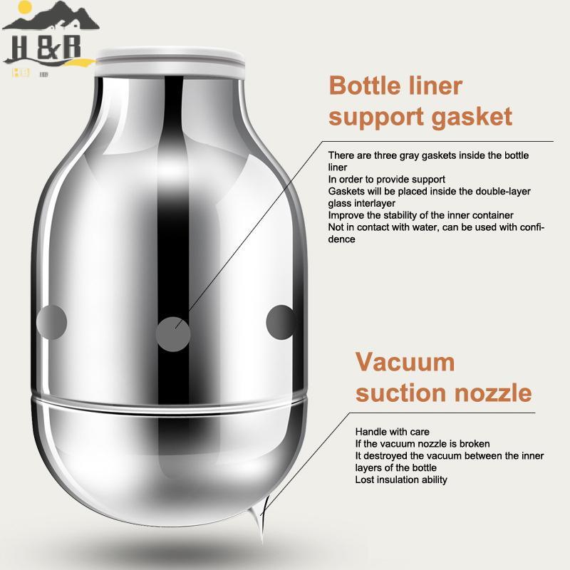 H&B Dec 1000ML Thermometry ขวด Nordic Thermos สําหรับน้ําร้อนอัจฉริยะเครื่องทําน้ําอุ่นกาต้มน้ําเหยื
