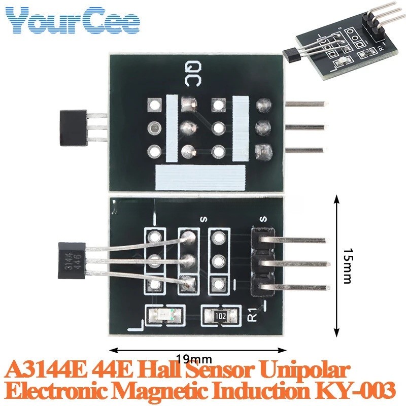 A3144E Hall Sensor 44E unipolar อิเล็กทรอนิกส์แม่เหล็กเหนี่ยวนําโมดูลสวิทช์ 44E OH3144 A1344EUA-T Ha