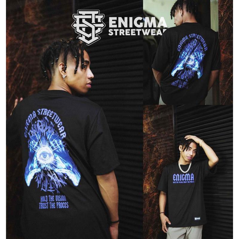 ทีเชิ้ต Enigma Streetwear สำหรับผู้ชาย สีดำ แรงบันดาลใจจาก Pro Club ผ้าฝ้าย ยูนิเซ็กซ์ คอกลม X183 X1