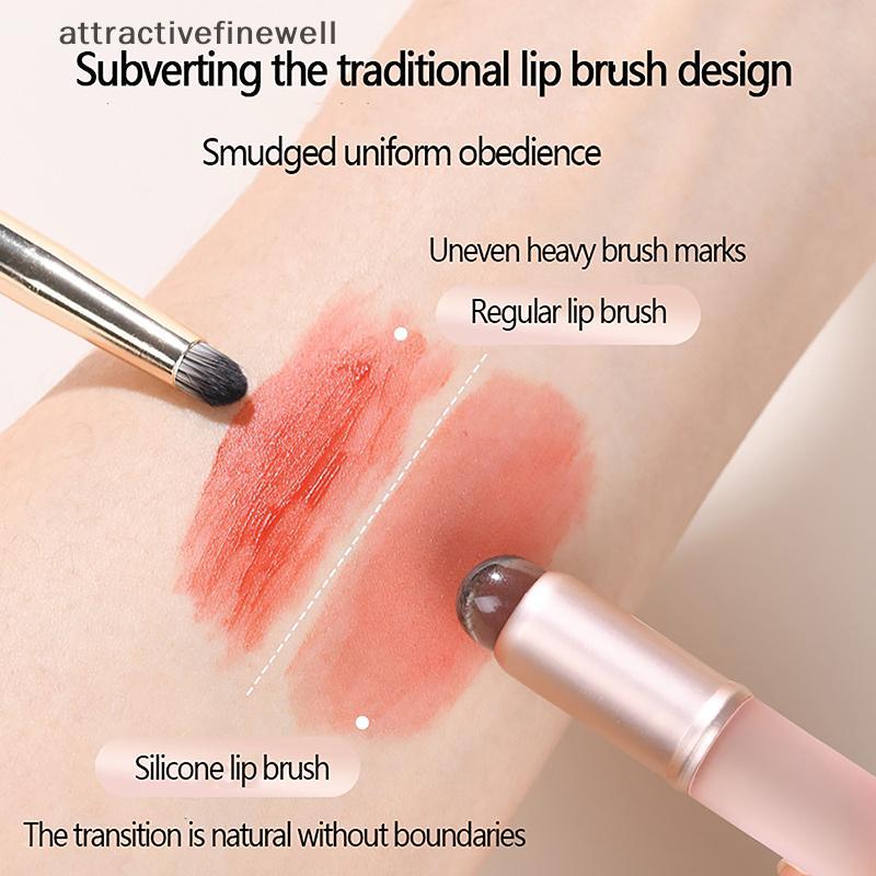 [attractivefinewell] 1PCS แปรงทาปากซิลิโคน แปรงหัวกลม แปรงคอนซีลเลอร์ แปรงทาปาก แปรงเยื่อนิ้ว ปกลิปส