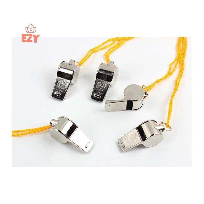 EZY นกหวีดโลหะดังทีมกีฬาพร้อมเชือก Strong Sport Whistlepact นกหวีดสแตนเลสที่ทนต่อการสึกหรอ Lifeguards ใหม่
