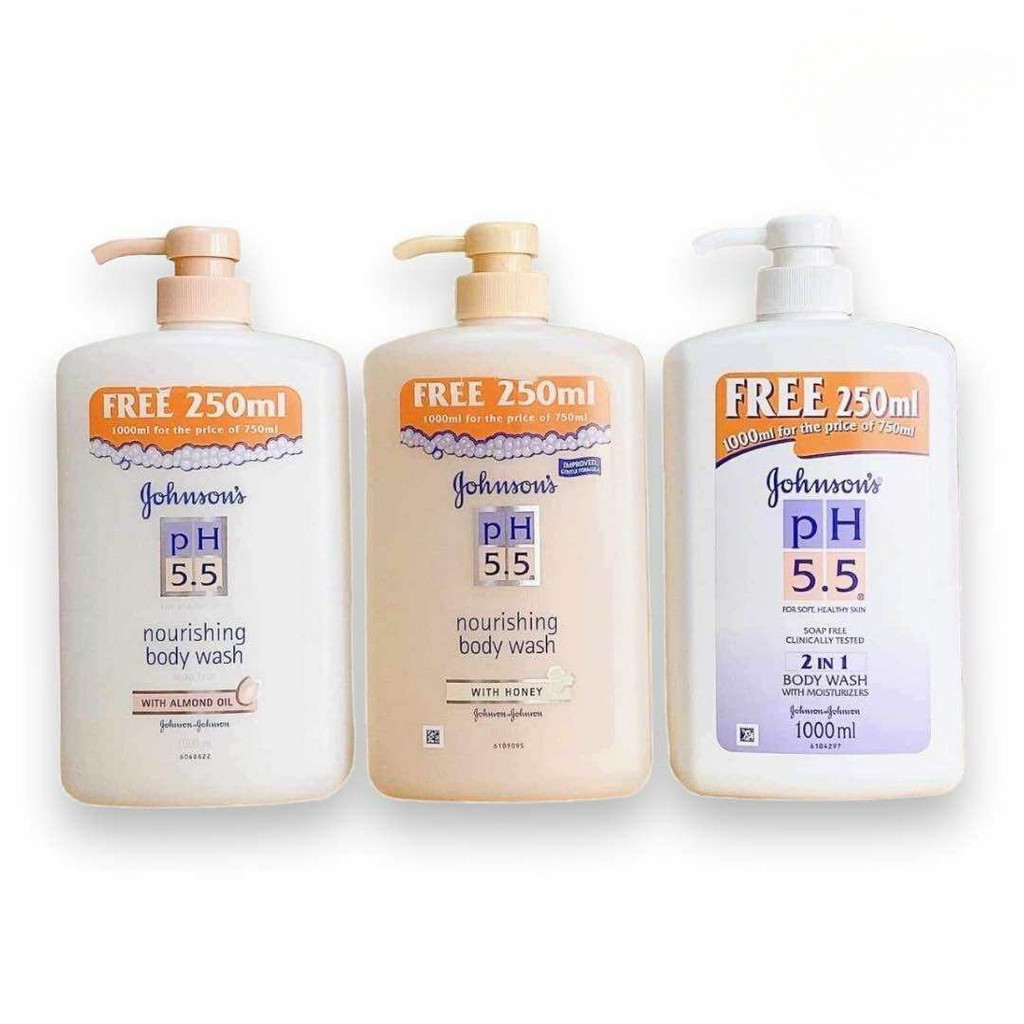 ครีมอาบน้ำ จอห์นสัน พีเอช 5.5 นูริชชิ่ง บอดี้ วอช 1000 มล. เลือกสูตร