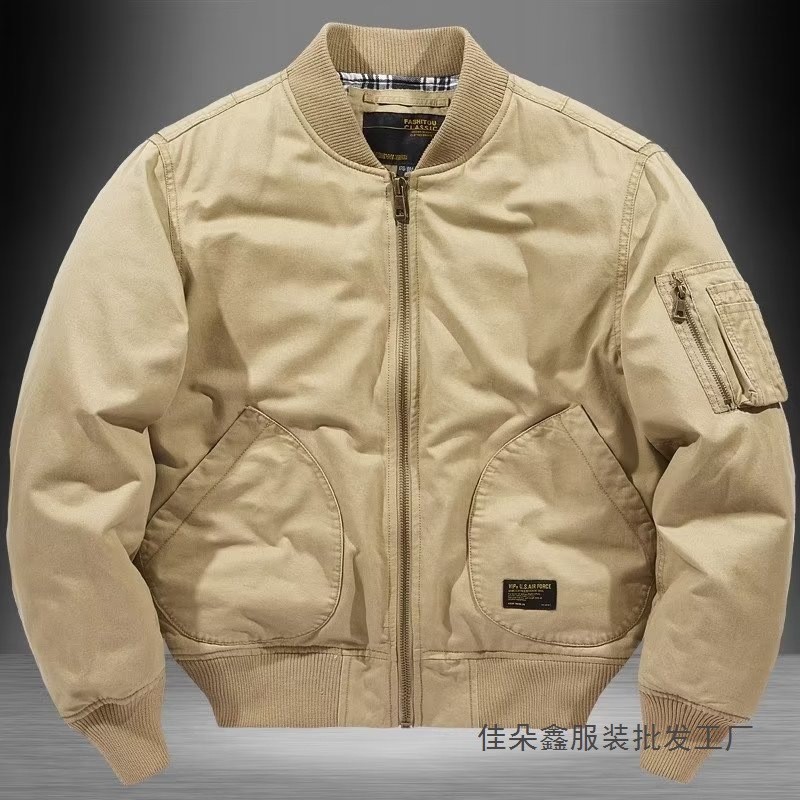 แจ็คเก็ตอาย urthe.official เสื้อโค้ททรงหลวมเสื้อแจ็คเก็ตบอมเบอร์ผู้หญิงแบบบางสำหรับคู่รักฤดูหนาวเสื้