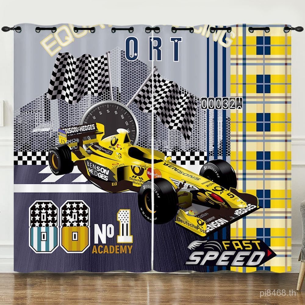 ภาพเคลื่อนไหวผ้าม่านทึบแสงขายส่ง 3D Cross-Border Digital เจาะการพิมพ์ Racing LA6O