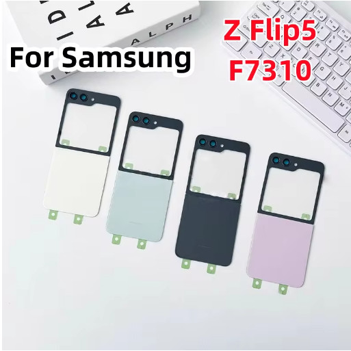 ฝาครอบด้านหลังสําหรับ Samsung Galaxy Z Flip5 F7310 F731U F731B F731N แบตเตอรี่ด้านหลังประตูกรณีปกหลั