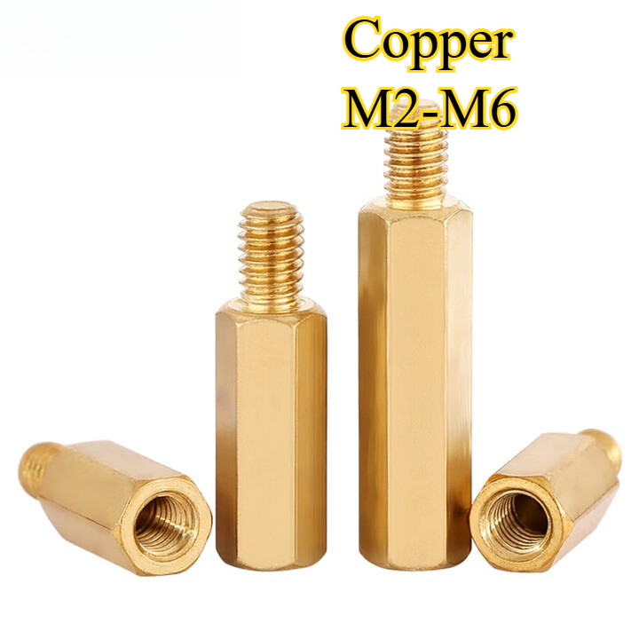 หกเหลี่ยมแยกคอลัมน์ทองแดงคอลัมน์คู่ผ่านคอลัมน์ DIY ชุด M2-M6【BQ-MB】