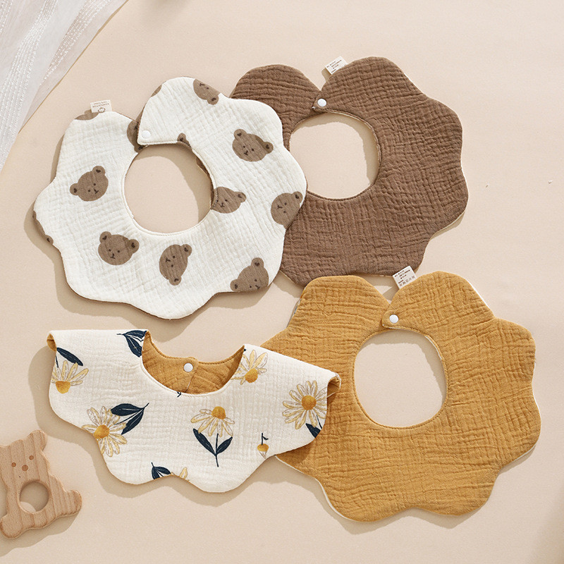 Class a Baby Pure Cotton 360 องศาผ้าเช็ดตัวน้ําลายผ้าฝ้ายเด็กผ้ากอซสองด้านเอี๊ยมกันน้ําสไตล์อินเวอร์