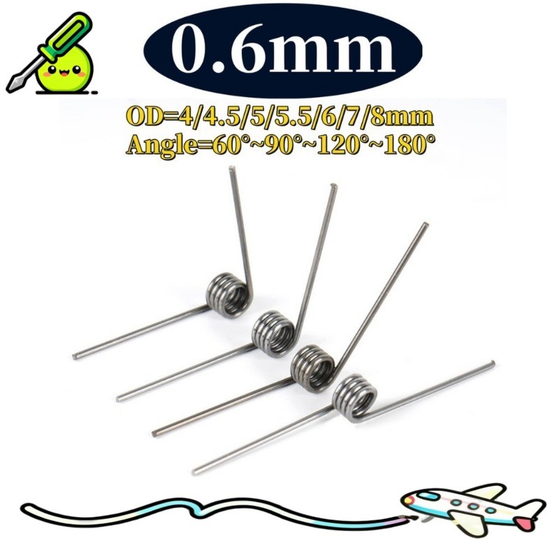 Sus304 d0.6mm OD4/4.5/5/5.5/6/7/8mm V-shaped spiral torsion ฤดูใบไม้ผลิมุม 60/90/120/180 องศาxc-f2