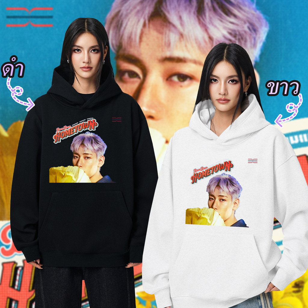 เสื้อกันหนาวมีฮู้ดพิมพ์ลายตัวละคร GOT7 Bambam Hometown Album Retro พร้อมกระเป๋าสำหรับผู้หญิง #6