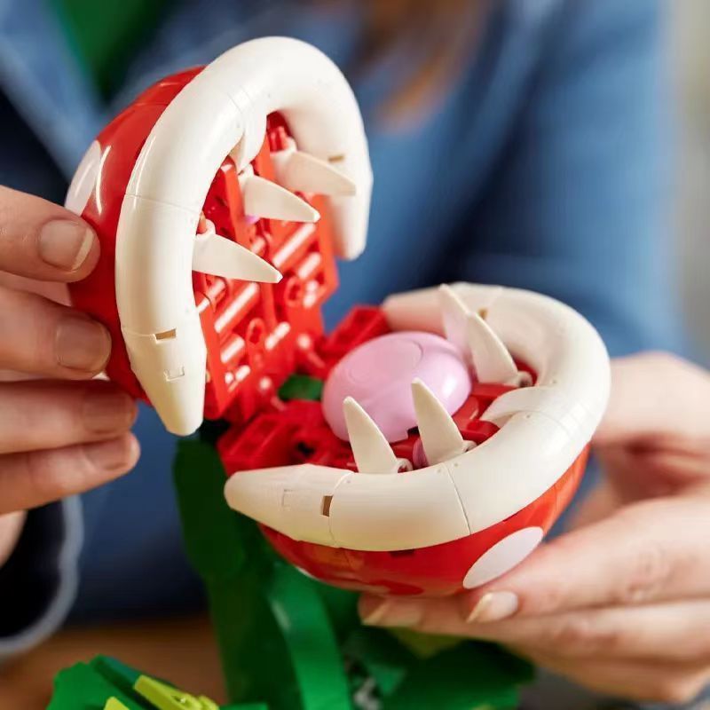 ใช้งานร่วมกับ Lego Mario Piranha 71426 Swallow ดอกไม้ในประเทศการศึกษาประกอบอาคารบล็อกของเล่นเด็กของข