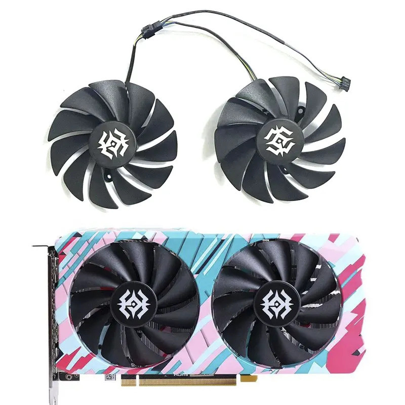 2 พัดลมแบรนด์ใหม่ 89 มม.4PIN DC 12V 0.46A RTX 4060 พัดลม GPU เหมาะสําหรับ Zotac GeForce RTX 4060-8GB